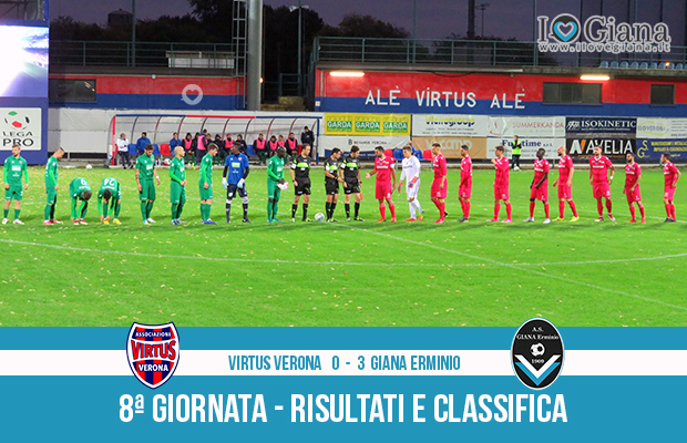 8 Verona V Giana Erminio 0-3 risultati e classifica 8 giornata serie C girone B